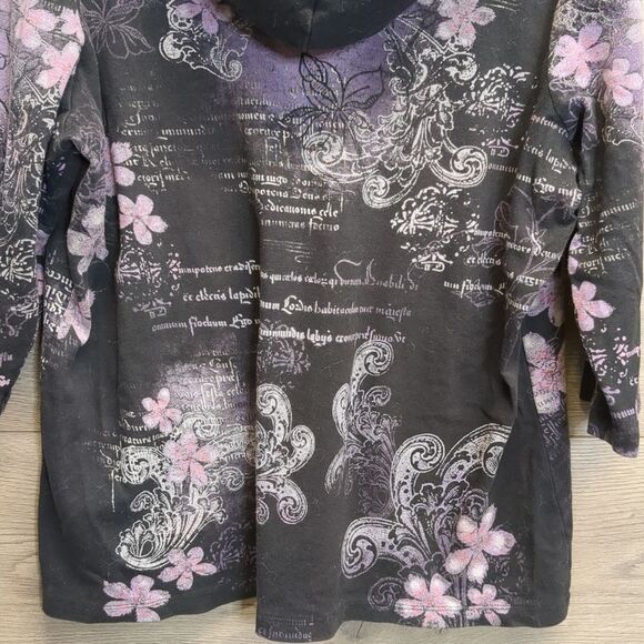 Gitano Y2K Hooded Paris Long Sleeve Top Women's Plus Size 18/20 - Picture 7 of 10